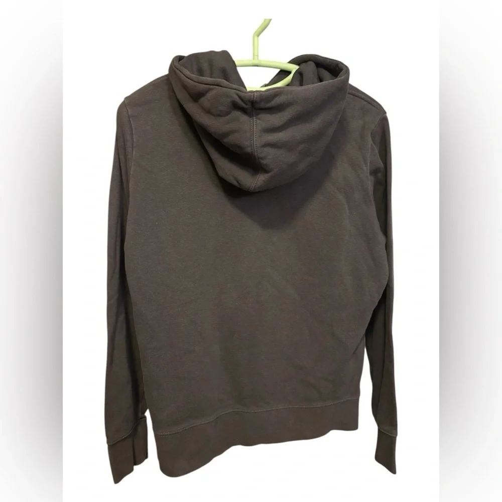 The North Face Brown Hoodie Sweater with Bold Red Logo